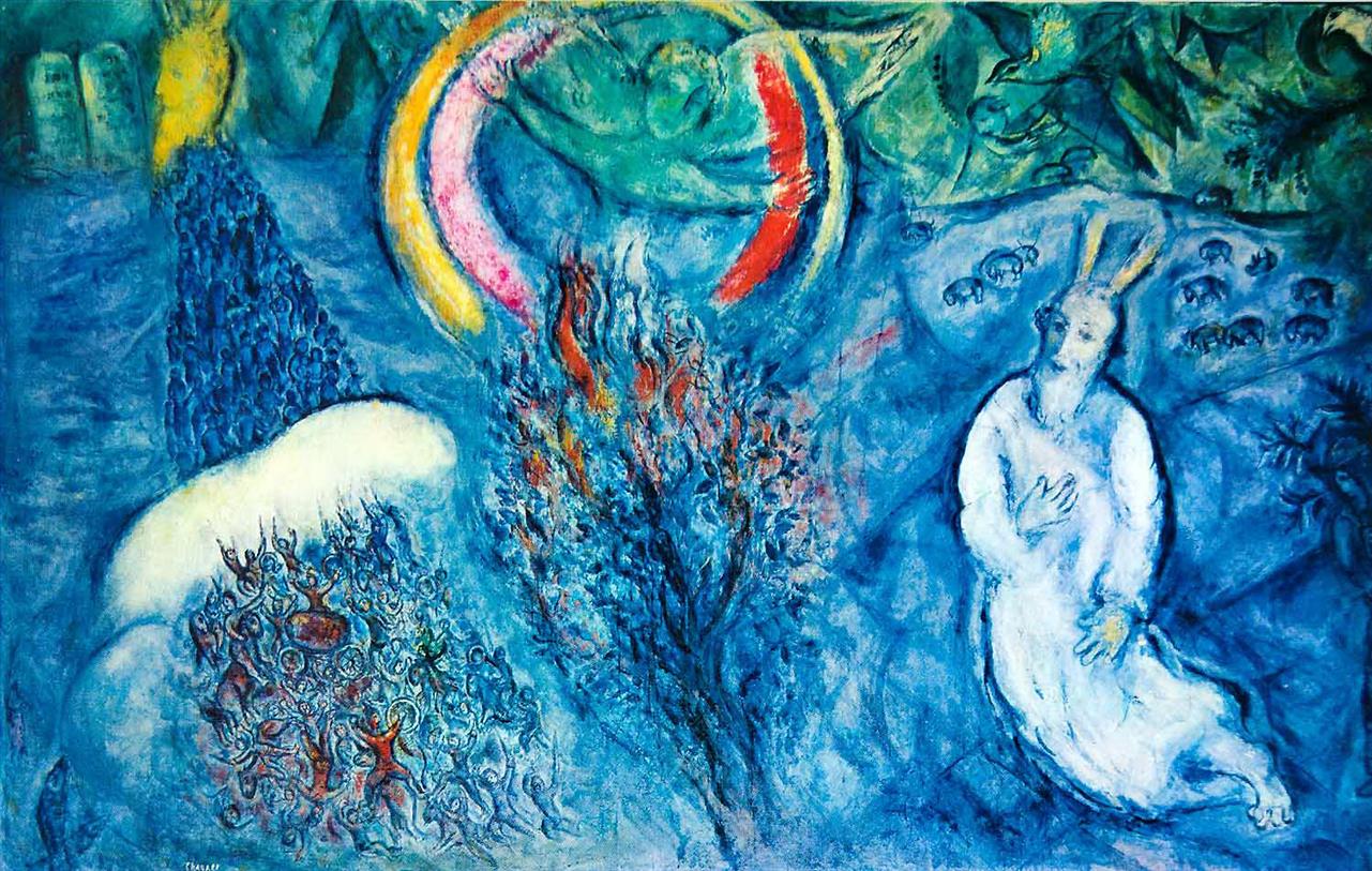 Moisés con la zarza ardiente contemporáneo Marc Chagall Pintura al óleo